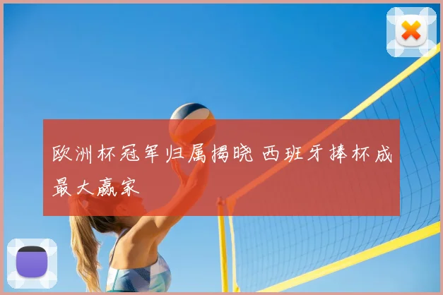 欧洲杯冠军归属揭晓 西班牙捧杯成最大赢家